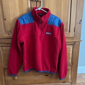 Vineyard Vines Red and Blue Men's Fleece Quarterzip.